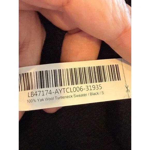 Quince 100% Yak Wool Turtleneck Pullover Sweater Black Long Sleeve S - Picture 3 of 4